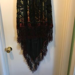 Asymmetrical Burned Velvet Skirt
